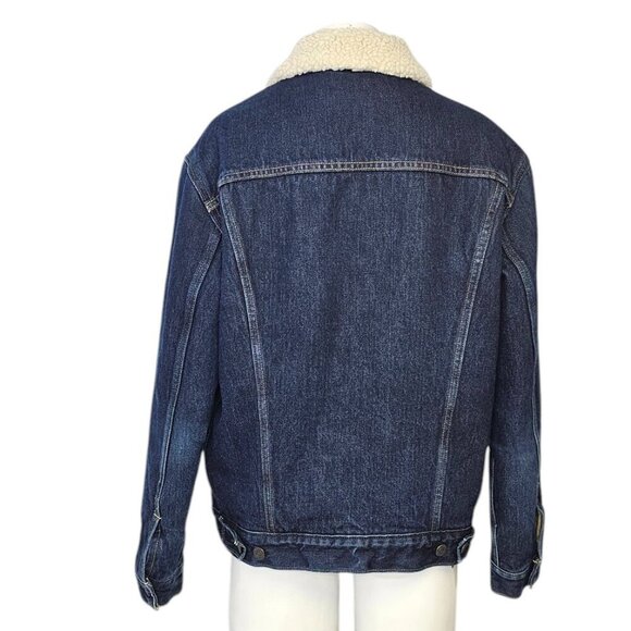 Levi's Original Sherpa Denim Trucker Jacket, Blue, Jean, Button Up, Size Medium - Picture 2 of 11